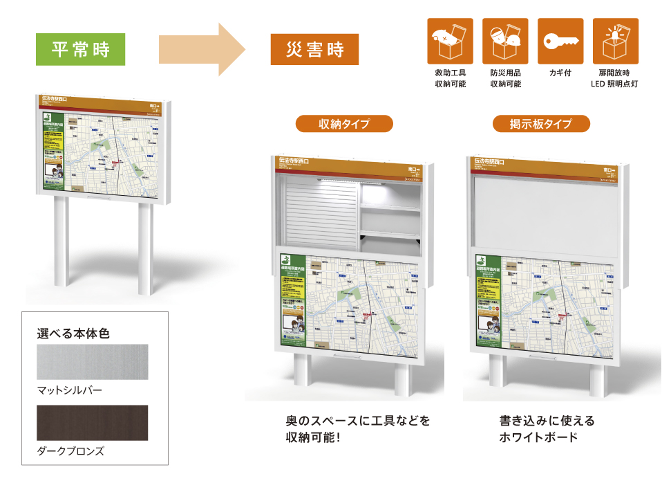 収納付きサイン（LED）